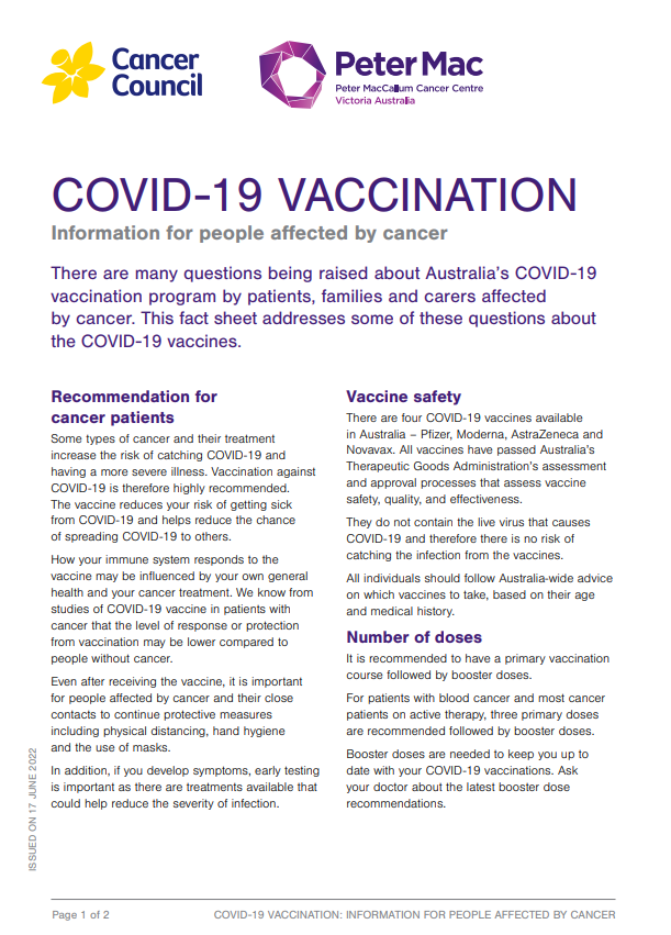 COVID-19 vaccination fact sheet